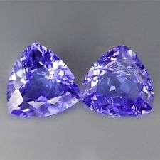 AA Grade Tanzanite Trillion Pair 0.92 ct 4mm
