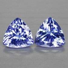 AA Grade Tanzanite Trillion Pair 0.82 ct 4mm