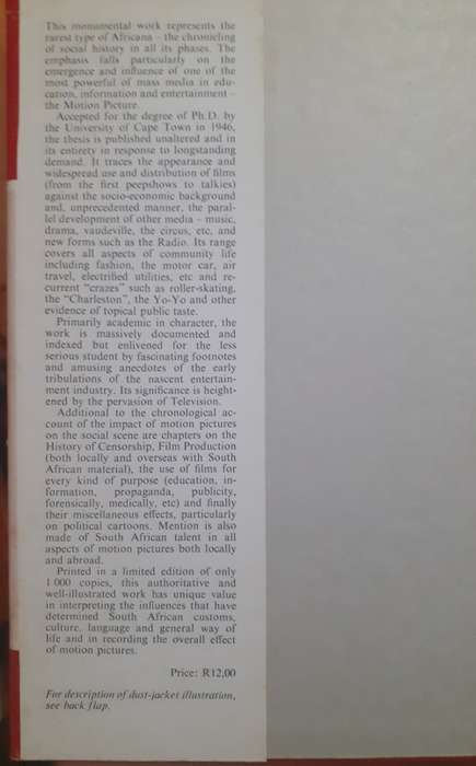 The History and Social Significance of Motion Pictures in South Africa ~ Thelma Gutsche