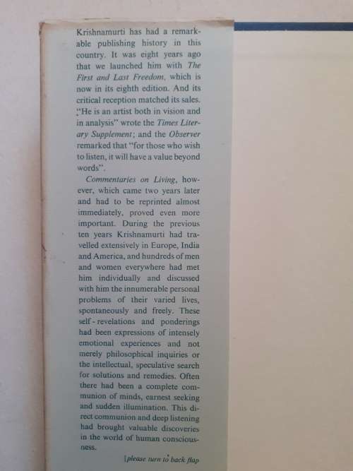 Commentaries on Living - Krishnamurti ~ edited by D Rajagopal