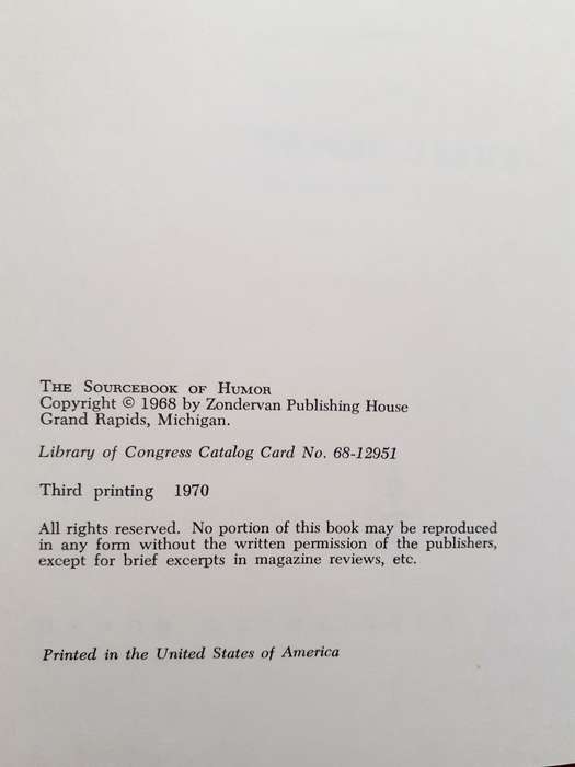 The Sourcebook of Humor ~ James C Hefley