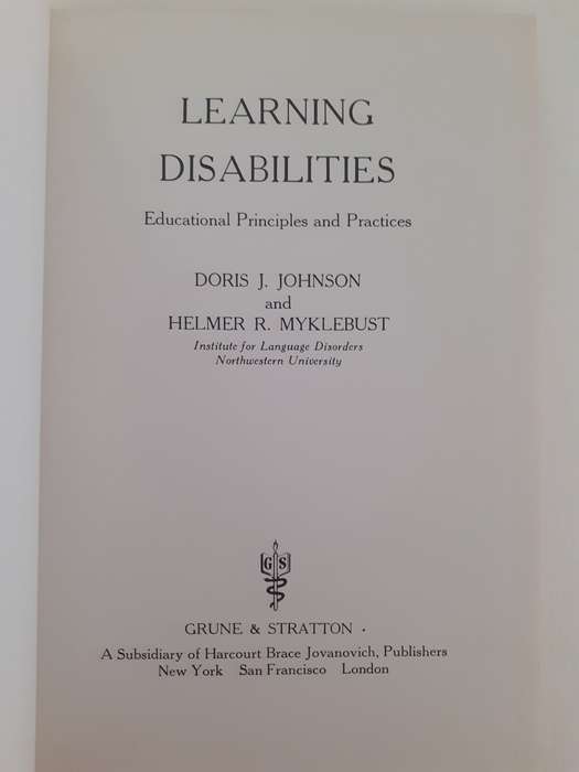 Learning Disabilities ~ Johnson / Myklebust