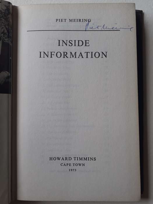 (signed) Inside Information ~ Piet Meiring