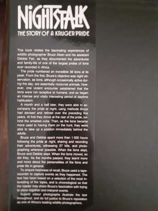 (signed) Nightstalk - The Story of a Kruger Pride ~ Bruce Aiken