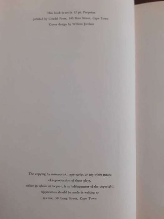 The Two Lamps ~ a play by Uys Krige