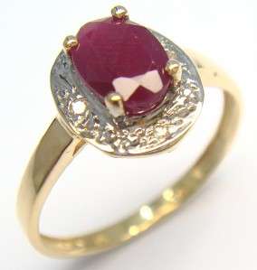 GORGEOUS RUBY SOLID 9CT YELLOW GOLD RING