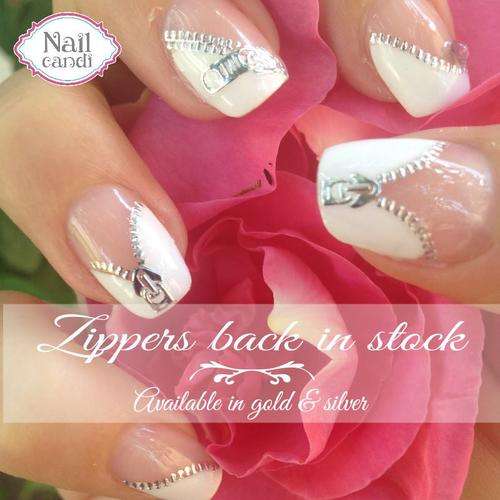 Zipper Nail Art Stickers - Gold