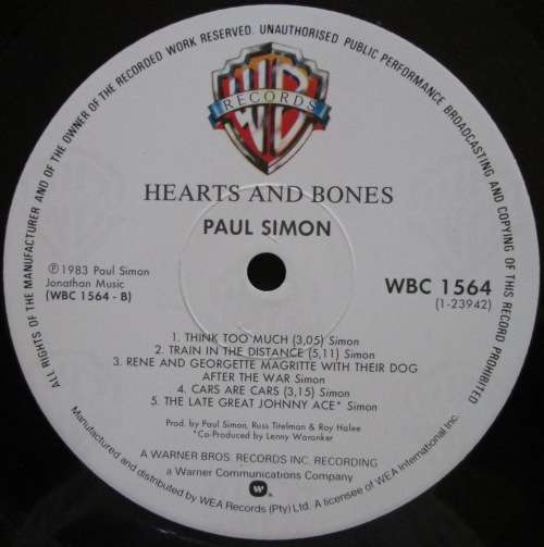 PAUL SIMON - HEARTS AND BONES  (LP/VINYL)