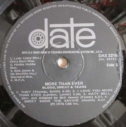 BLOOD, SWEAT & TEARS - MORE THAN EVER  (LP/VINYL)