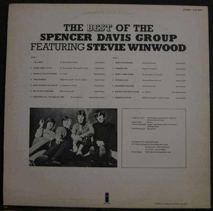 SPENCER DAVIS GROUP featuring STEVIE WINWOOD - THE BEST OF THE SPENCER DAVIS GROUP  (LP/VINYL)