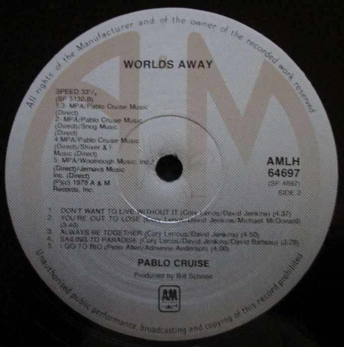 PABLO CRUISE - WORLDS AWAY   (LP/VINYL)