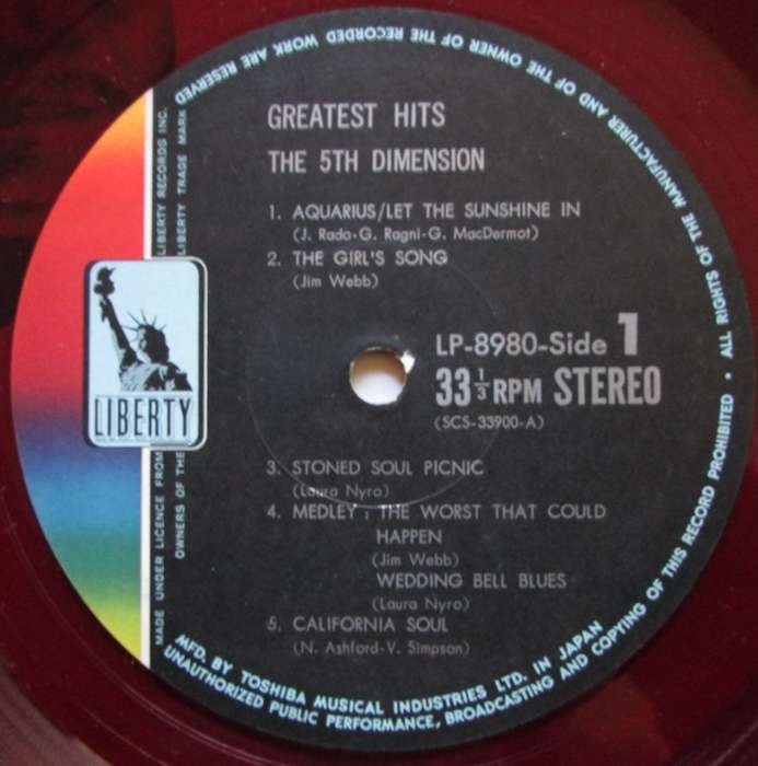 THE 5TH DIMENSION - GREATEST HITS  (LP/VINYL)