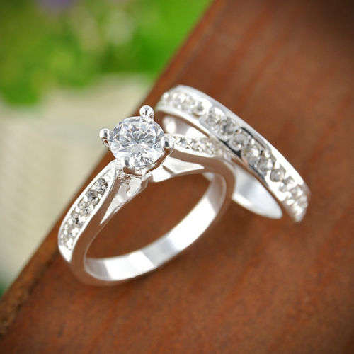 !!! TWO RINGS R99 !!! Simulate Diamond Wedding Engagement Ring FREE SHIPPING