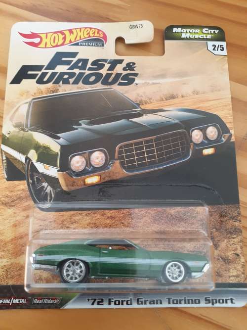 HOT WHEELS `FAST AND FURIOUS` MOTOR CITY MUSCLE - `72 FORD GRAN TORINO SPORT