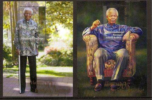 South Africa 2008 Mandela 90th Birthday issue set of 2 miniature sheets