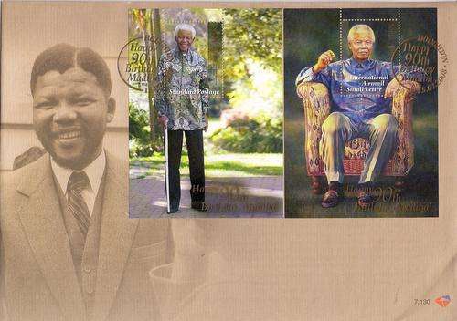 South Africa 2008 Mandela 90th Birthday issue FDC with 2 miniature sheets