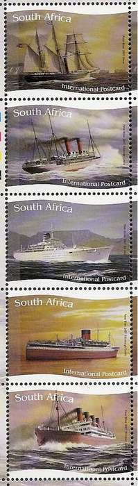 South Africa 2007 Union Castle Ships strip of 5 unmounted mint