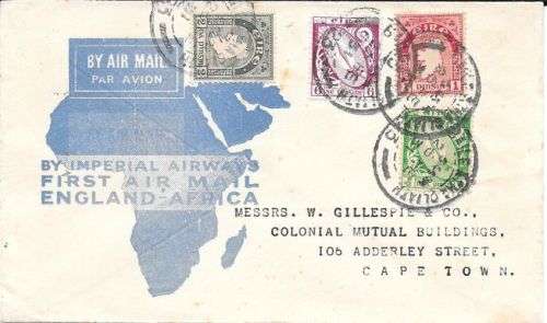 South Africa 1931 1st Flight cover Dublin Ireland to Cape Town very fine