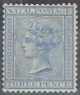 Natal 1882 QV 3d blue wmk CA very fine mint