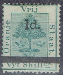 Orange River Colony 1881 Surcharge 1d on 5s Type c very fine mint