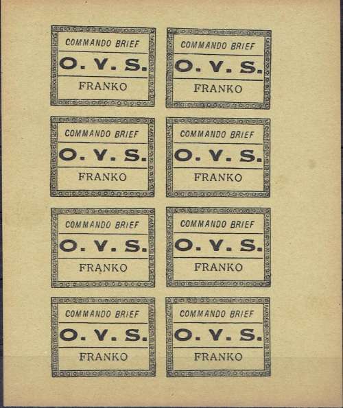 Orange River Colony 1899 Police Frank Type PF3 forgery complete sheet of 8