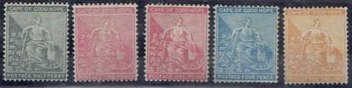 Cape of Good Hope 1871 set of 5 very fine mint, scarce.