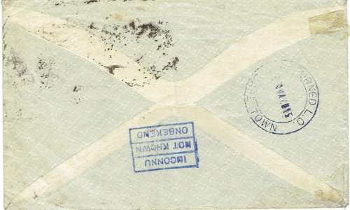 South Africa 1917 WWI GB incoming cover to Cape Town with readressing and postal markings