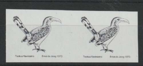 South Africa 1974 Definitive 20c black prtg only imperforate pair very fine unmounted mint
