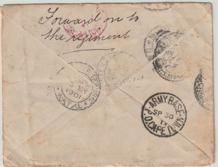Anglo Boer War 1901 COGH 1d on Dunedin cover to Elandsfontein Johannesburg