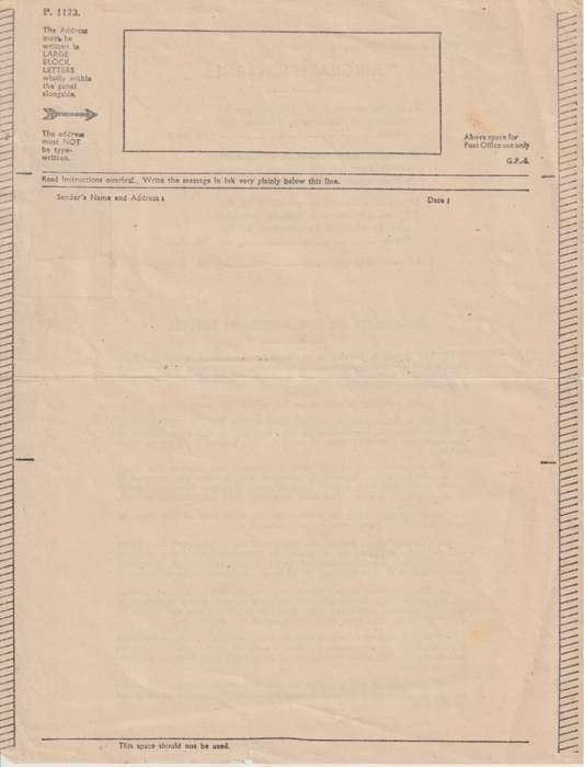 Southern Rhodesia 1944 Airgraph unused with additional KGVI 1 1/2d pair attached