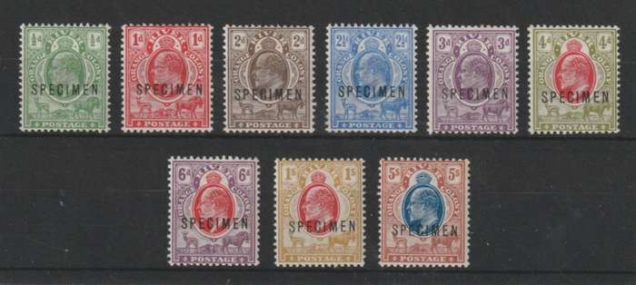 Orange River Colony 1903 KEVII set of 9 overprinted SPECIMEN very fine mint