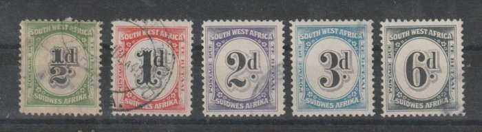 South West Africa Postage Due 1931 set of 5 very fine used