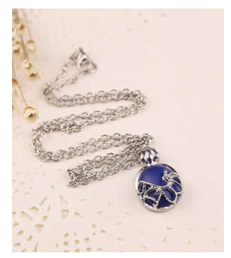 Dazzling Imported Bohemian Blue Gemstone Pendant with Matching Neck Chain