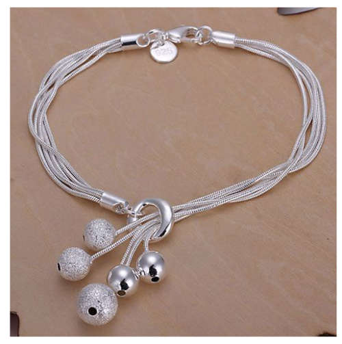 Eye Catching 925 Sterling Silver ** SissyGirls ** Imported Filled Charm Bracelet