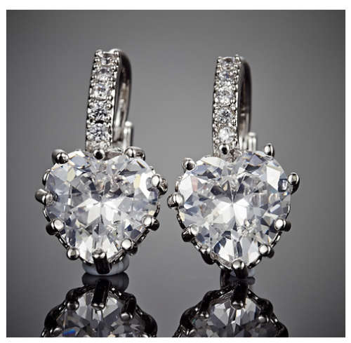 Attractive Sim. White Rolled Gold Imported Diamond Earrings