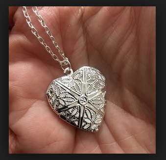 ElegantHeart Shape 925 Sterling Silver Imported Filled Locket with Matching Chain