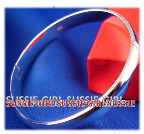 8mm Half Round "Can Open" Silver Bangle