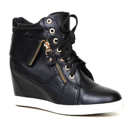 * Wedge Sneakers * MISS BLACK - Appel Black Sizes 4, 5, 7, 8