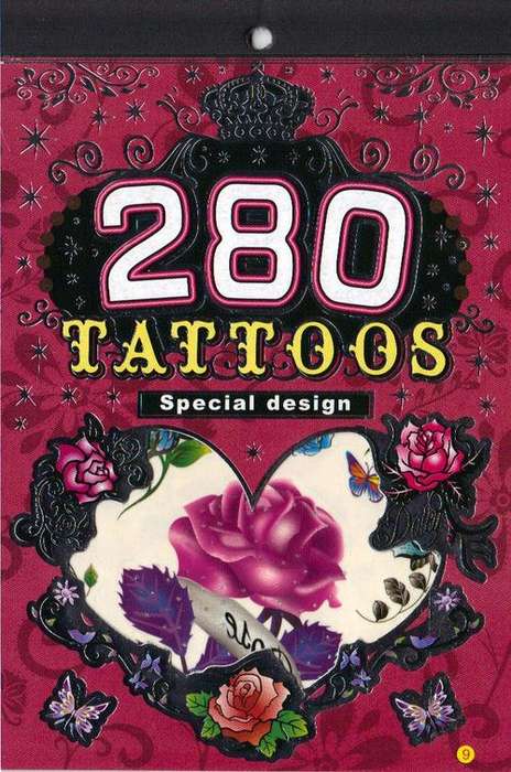 6 PAGES of  Special Design VARIOUS TYPES of Temporary Tattoo Booklets