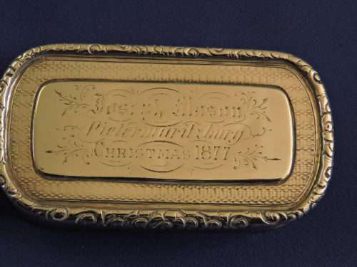 Hallmarked Sterling Silver Snuff Box  Birmingham 1840