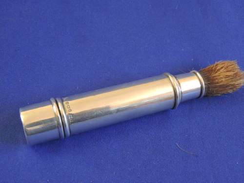 Hallmarked Sterling Silver Mens Shaving Brush  Birmingham 1920