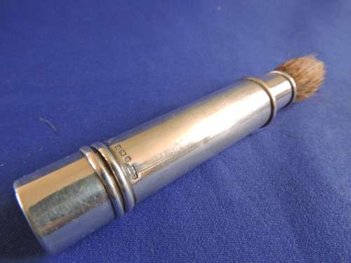 Hallmarked Sterling Silver Mens Shaving Brush  Birmingham 1920
