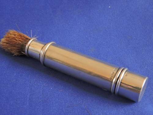 Hallmarked Sterling Silver Mens Shaving Brush  Birmingham 1920