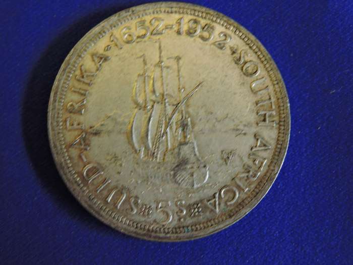 1952 SA Union 5 Shilling Silver coin ,500 Silver Crown
