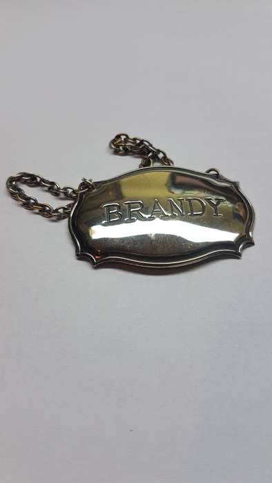 Silverplate decanter label BRANDY