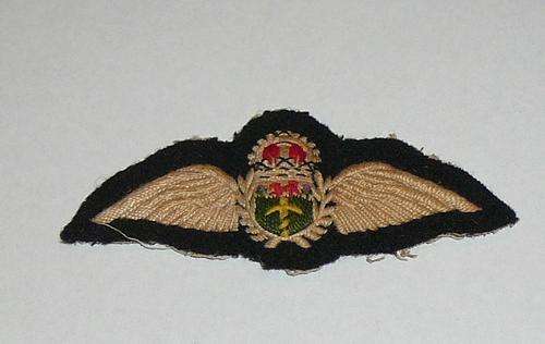 WW2 RHODESIAN AIRFORCE PILOT WING