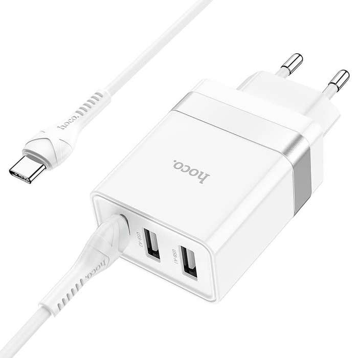 Hoco Fast  Charger 30W Type C with 2 Usb Port - N21 Pro