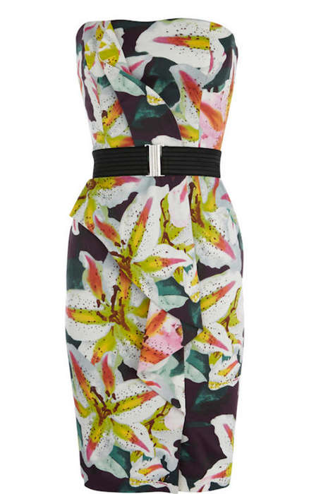 NEW Collection orchid flower pencil evening formal cocktail party dress size S M L !!!