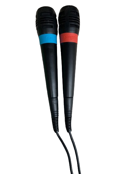 PlayStation SingStar Wired Microphones (PS2 / PS3 / PS4)(Pwned) BLUE and RED