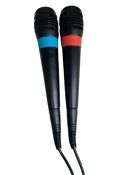PlayStation SingStar Wired Microphones (PS2 / PS3 / PS4)(Pwned) BLUE and RED